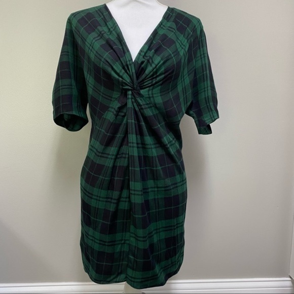 ZARA TRF Green Plaid Tunic Dress - Picture 4 of 9